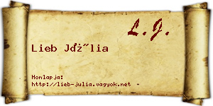 Lieb Júlia névjegykártya