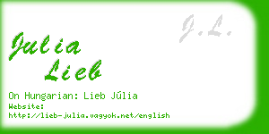 julia lieb business card
